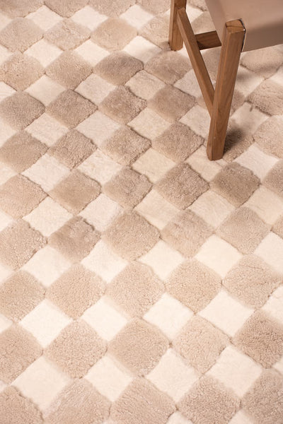 Checkered – High and Low Shearling Rug by Homelosophy