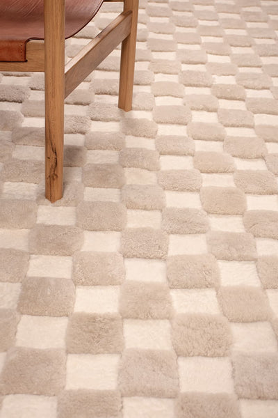 Checkered – High and Low Shearling Rug by Homelosophy