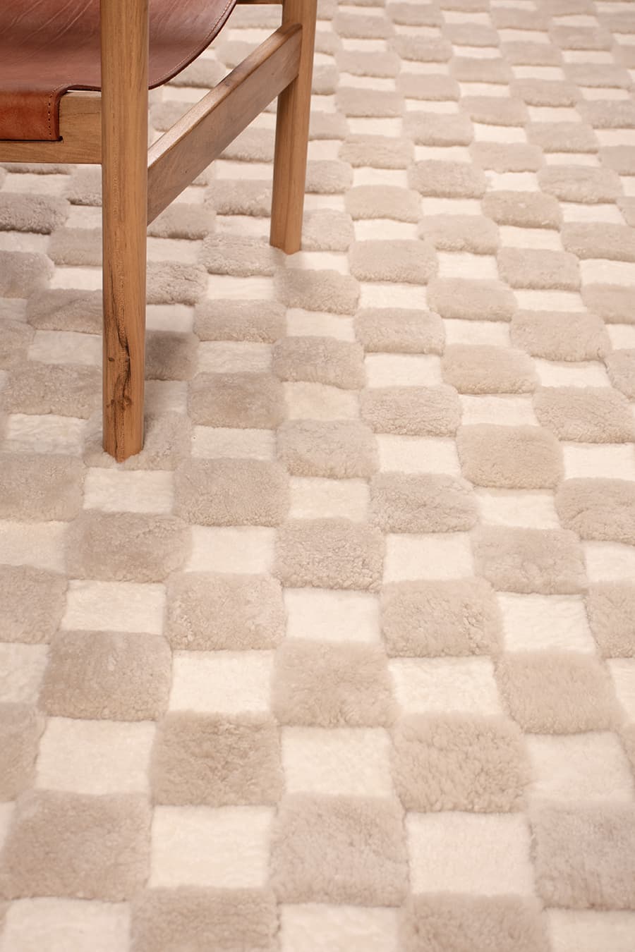 Checkered – High and Low Shearling Rug by Homelosophy
