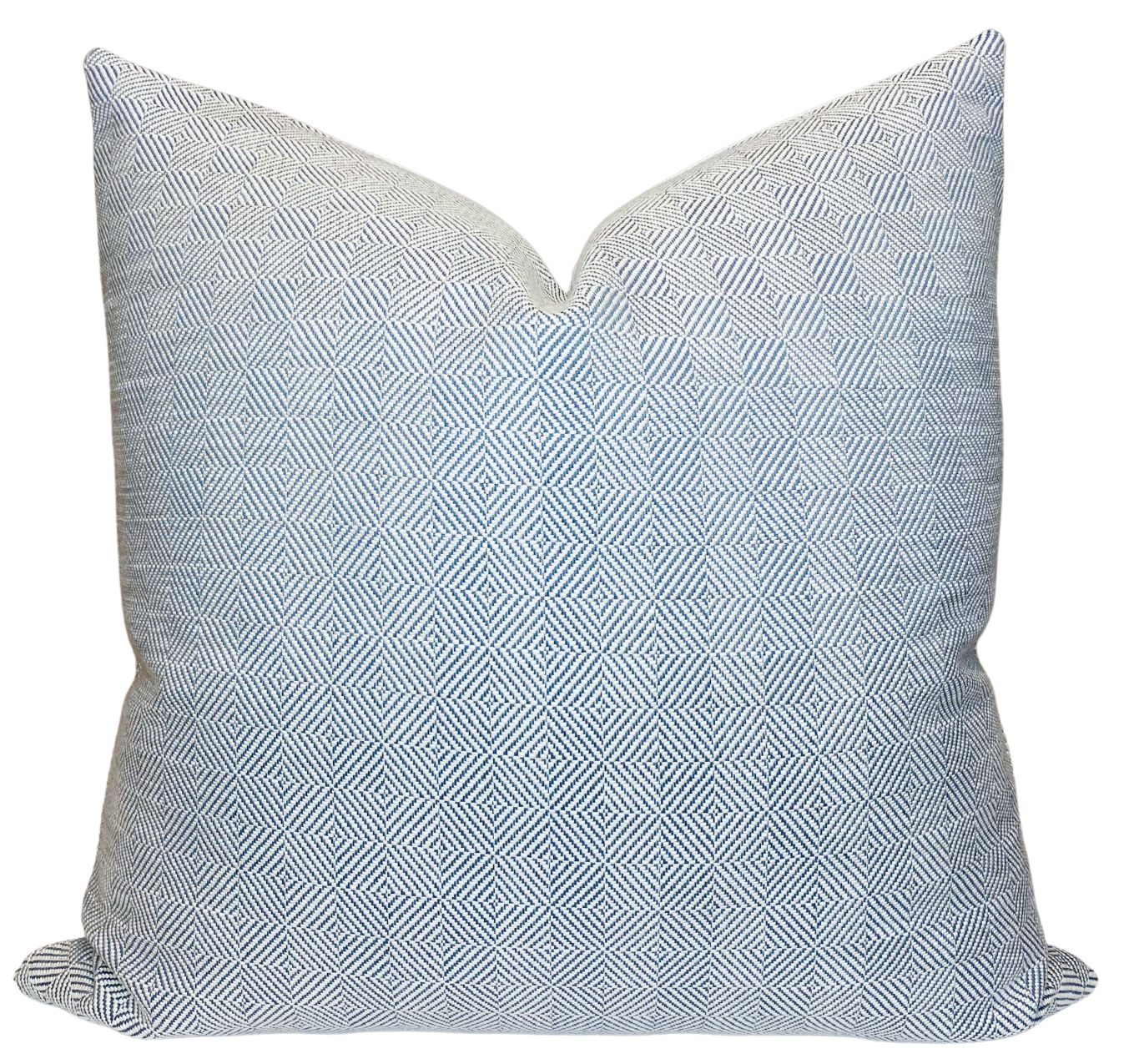 Chelsea Square Pillow Cover in Blue Haven displayed in a cozy setting