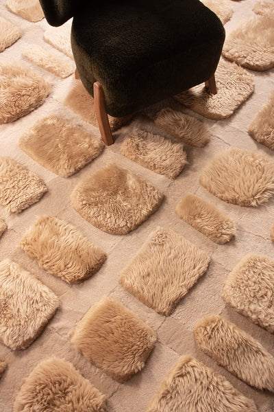 Cobblestone – Custom Sheepskin & Shearling Rug by Homelosophy