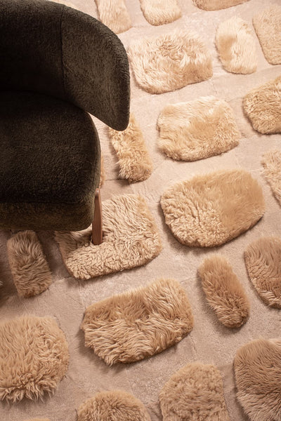 Cobblestone – Custom Sheepskin & Shearling Rug by Homelosophy