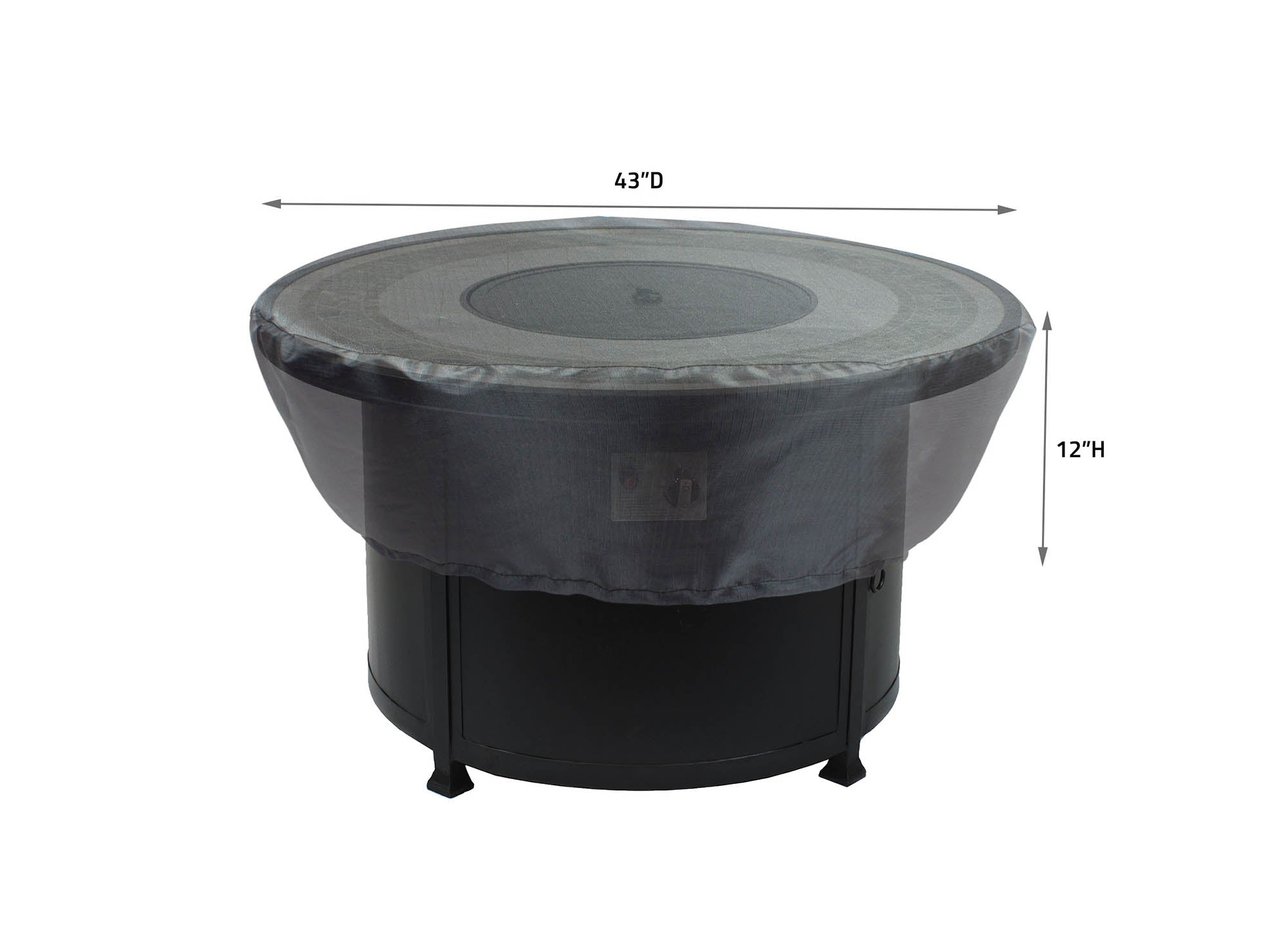 Fire Pit Cover Round 36"-42" - DIA43''x12''H - Mercury by Shield Outdoor Covers - product image 2 for Resin Society