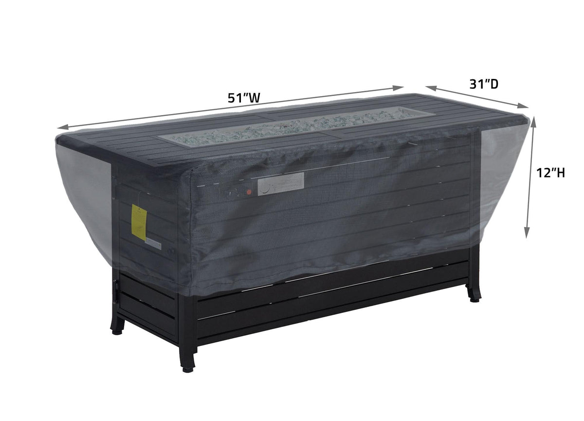 Fire Pit Cover Rectangle 50x30 - 51''Wx31''Dx12''H - Mercury by Shield Outdoor Covers - product image 2 for Resin Society