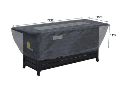 Fire Pit Cover Rectangle 59''Wx39''Dx12''H - Mercury by Shield Outdoor Covers - product image 2 for Resin Society