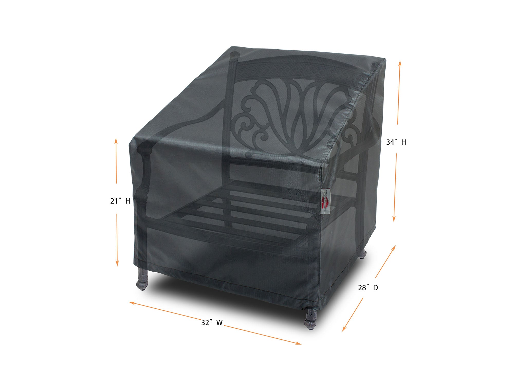 Chair Cover Medium - 32"W x 28"D x 21''/34"H Gold by Shield Outdoor Covers - product image 2 for Resin Society