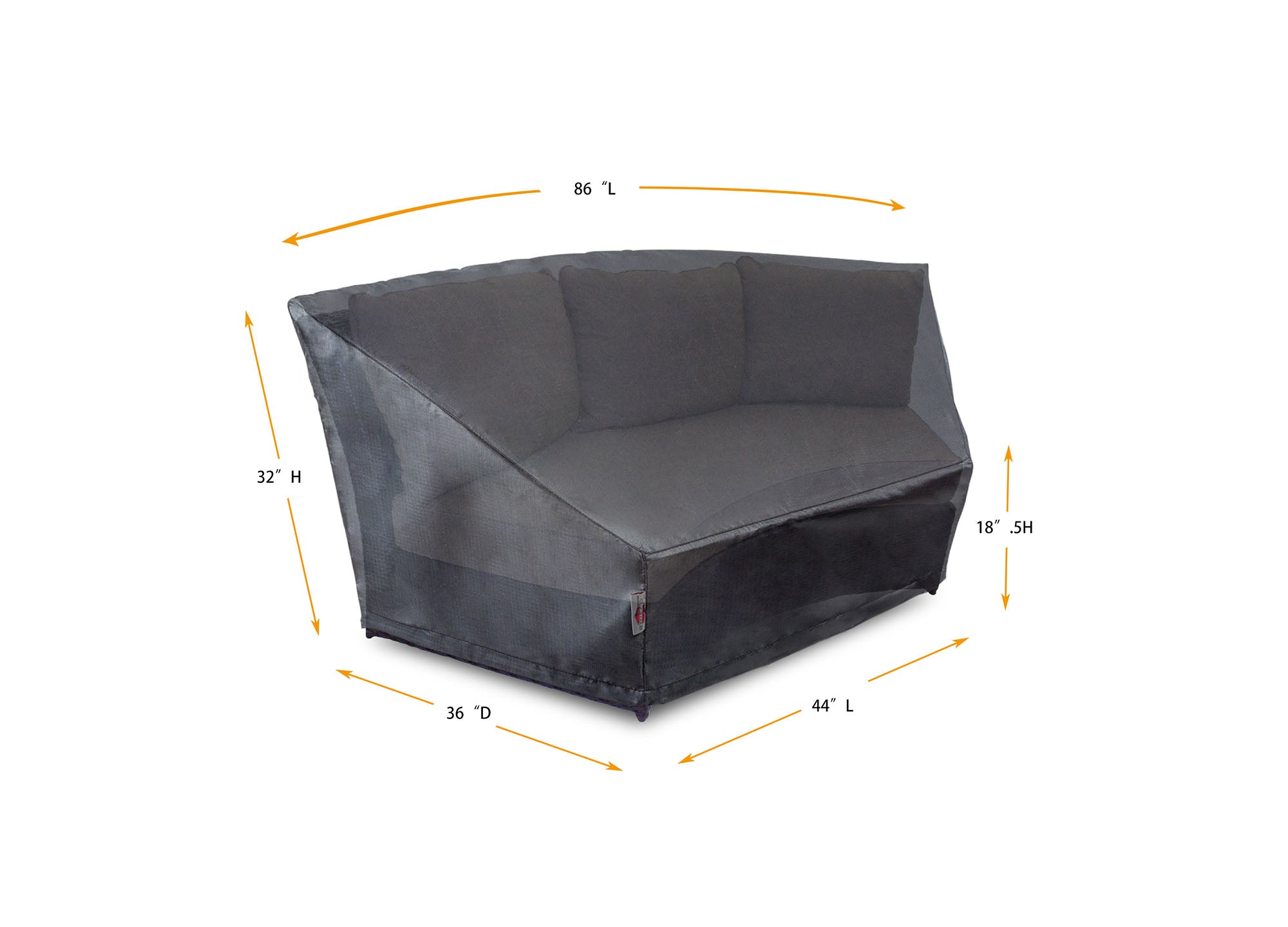Circular Wicker Sofa Cover - 86''/45''Lx36''Dx32''H - Mercury by Shield Outdoor Covers - product image 2 for Resin Society