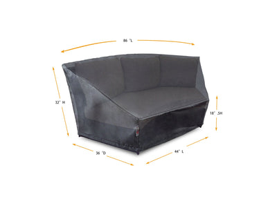 Circular Wicker Sofa Cover - 86''/45''Lx36''Dx32''H - Mercury by Shield Outdoor Covers - product image 2 for Resin Society