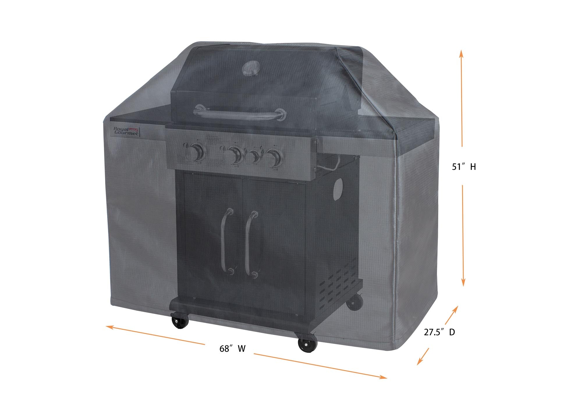 Grill Cover 32" Grill Cart Cover (68"x27.5"x51") - Gold by Shield Outdoor Covers - product image 2 for Resin Society