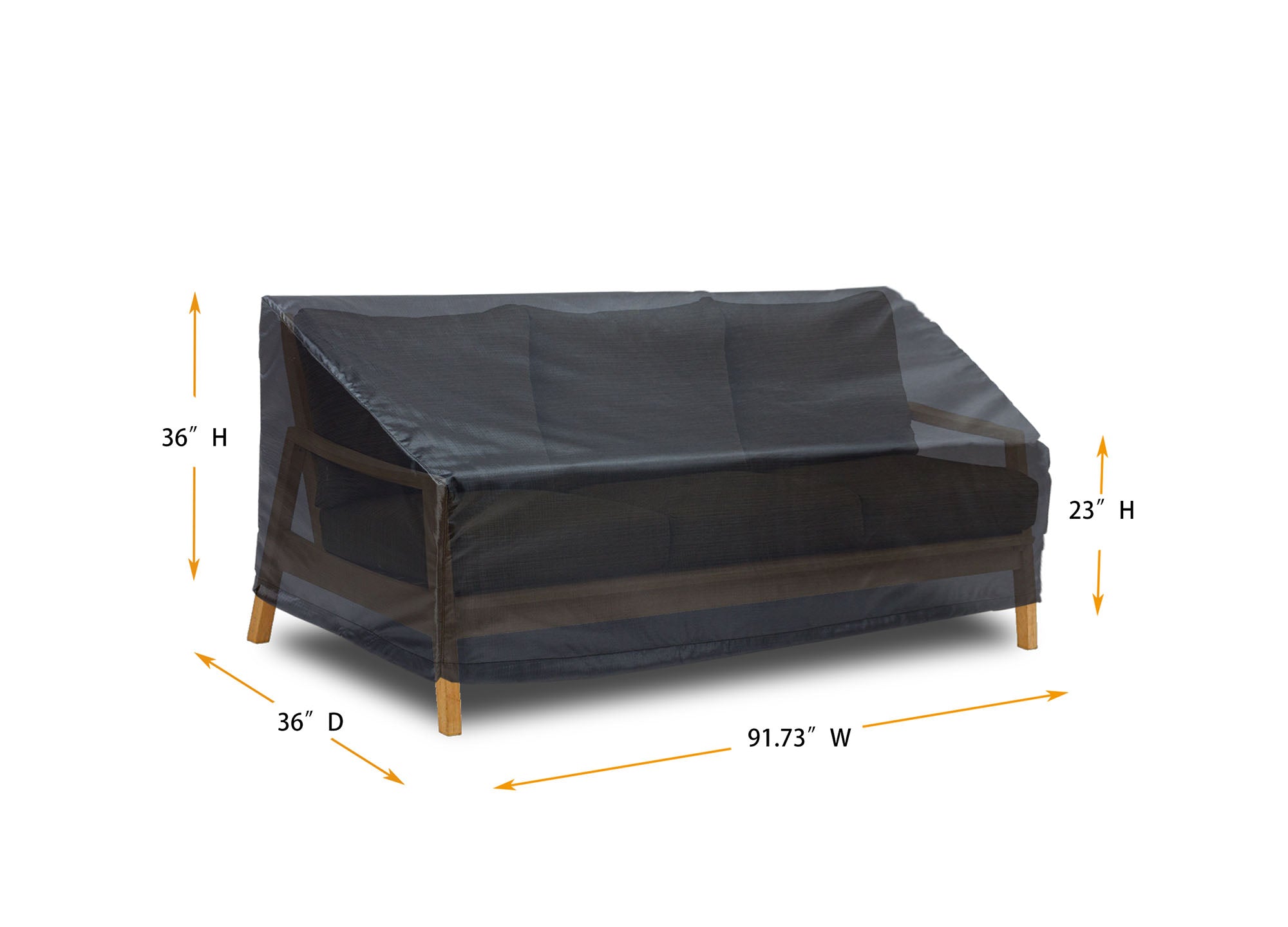 Large Sofa Cover - 91.73" W x 36" D x 23" (F)/36" (B)H - Mercury by Shield Outdoor Covers - product image 2 for Resin Society
