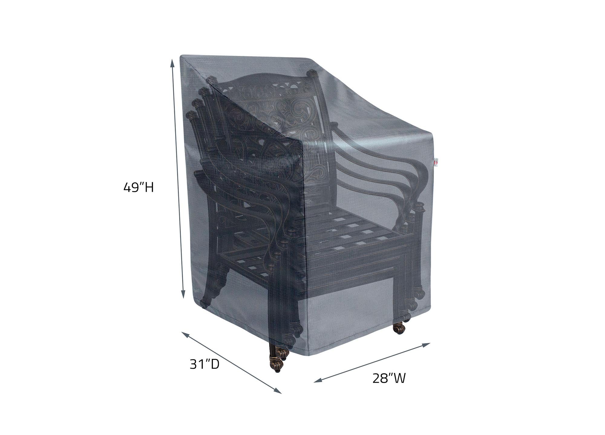Stacked Chair Cover - 28"Wx19"Dx46"H - Mercury by Shield Outdoor Covers - product image 2 for Resin Society