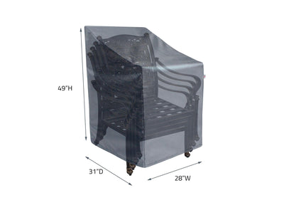 Stacked Chair Cover - 28"Wx19"Dx46"H - Mercury by Shield Outdoor Covers - product image 2 for Resin Society