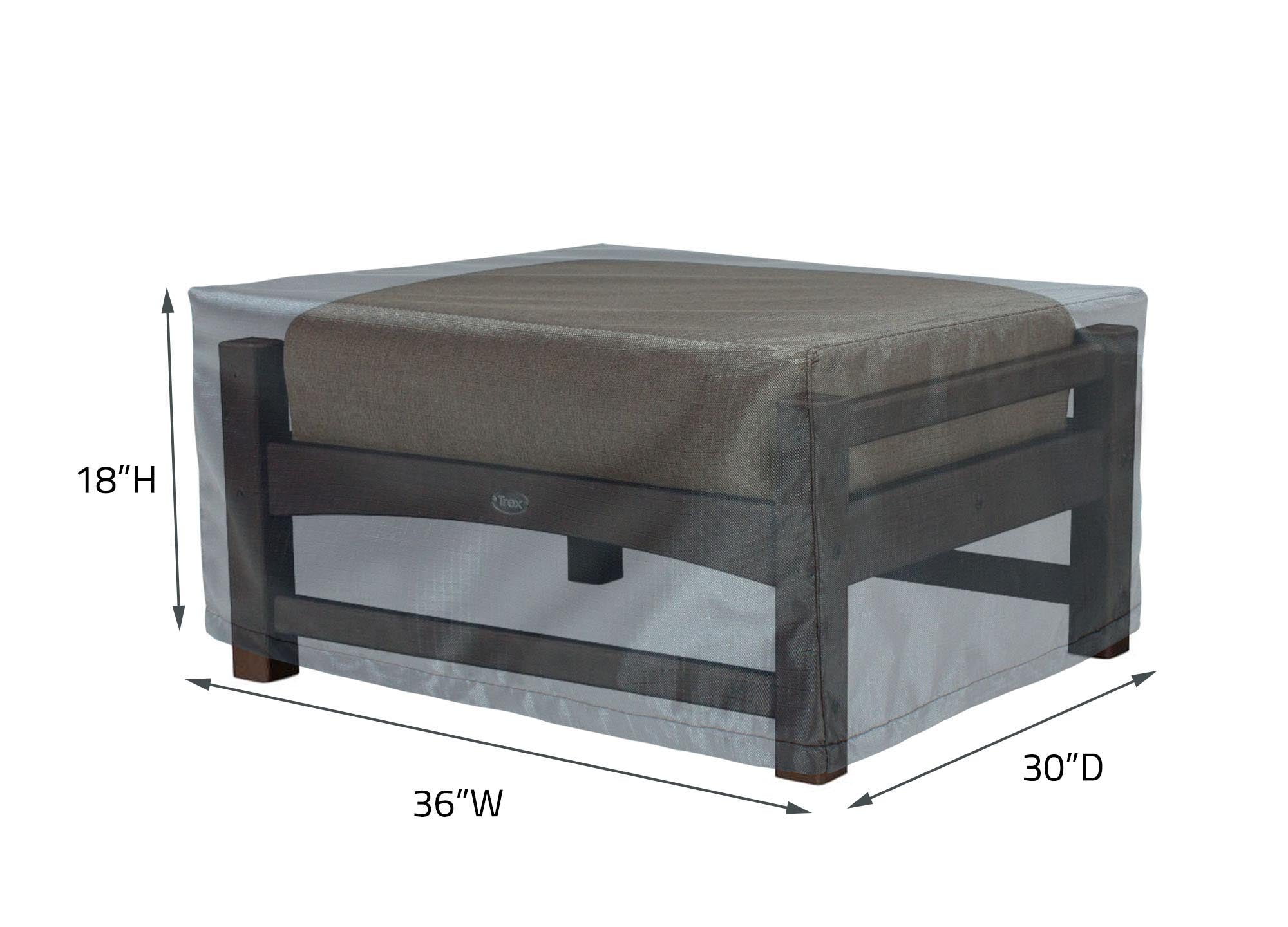 Ottoman Cover Large - 36"Wx30"Dx18"H - Mercury by Shield Outdoor Covers - product image 2 for Resin Society