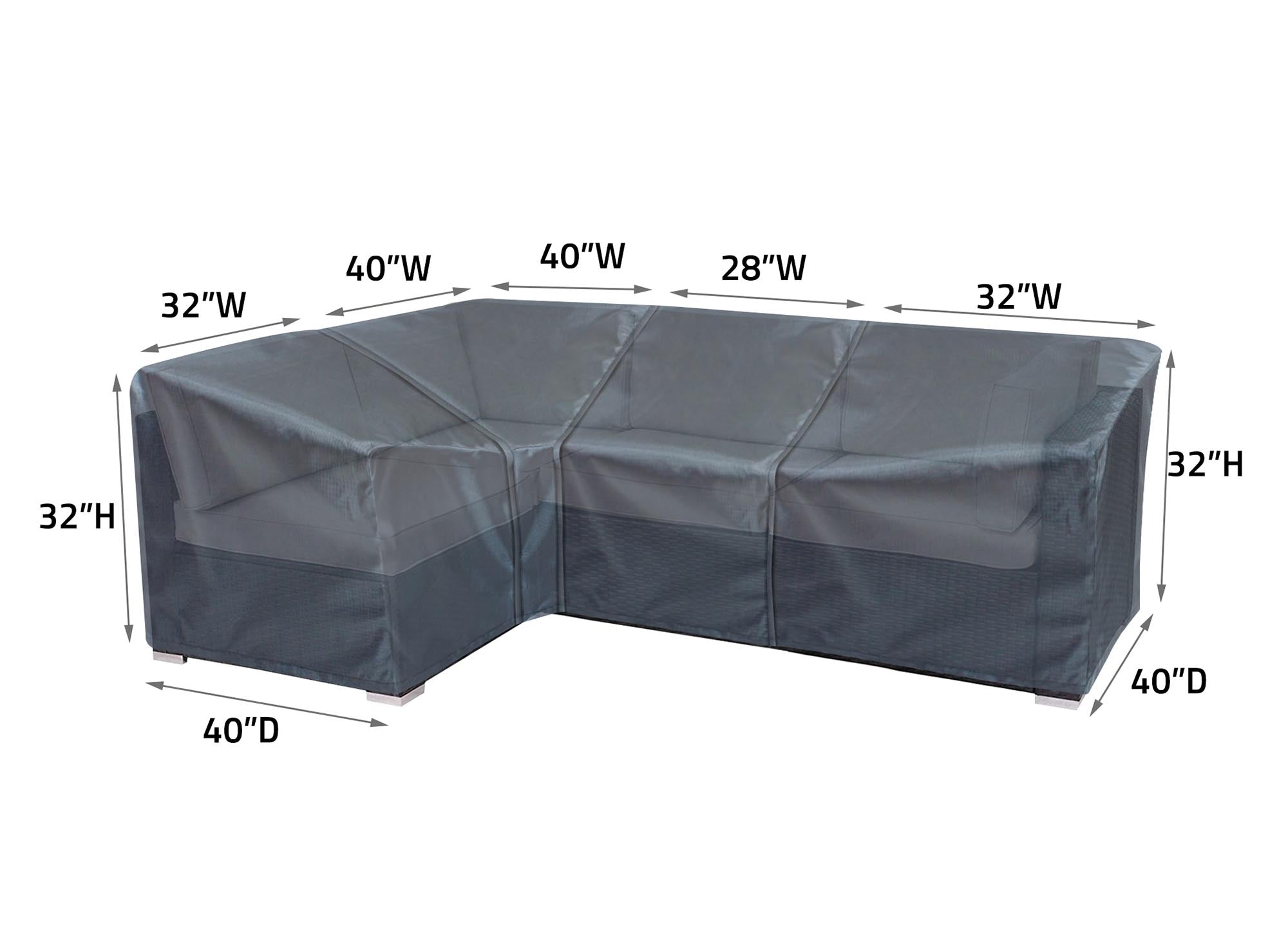 Modular Cover Armless - 28"Wx40"Dx32"H - Mercury by Shield Outdoor Covers - product image 3 for Resin Society