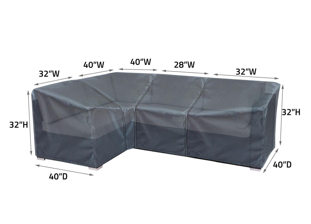 Modular Cover Right End - 32"Wx40"Dx32"H - Mercury by Shield Outdoor Covers - product image 3 for Resin Society