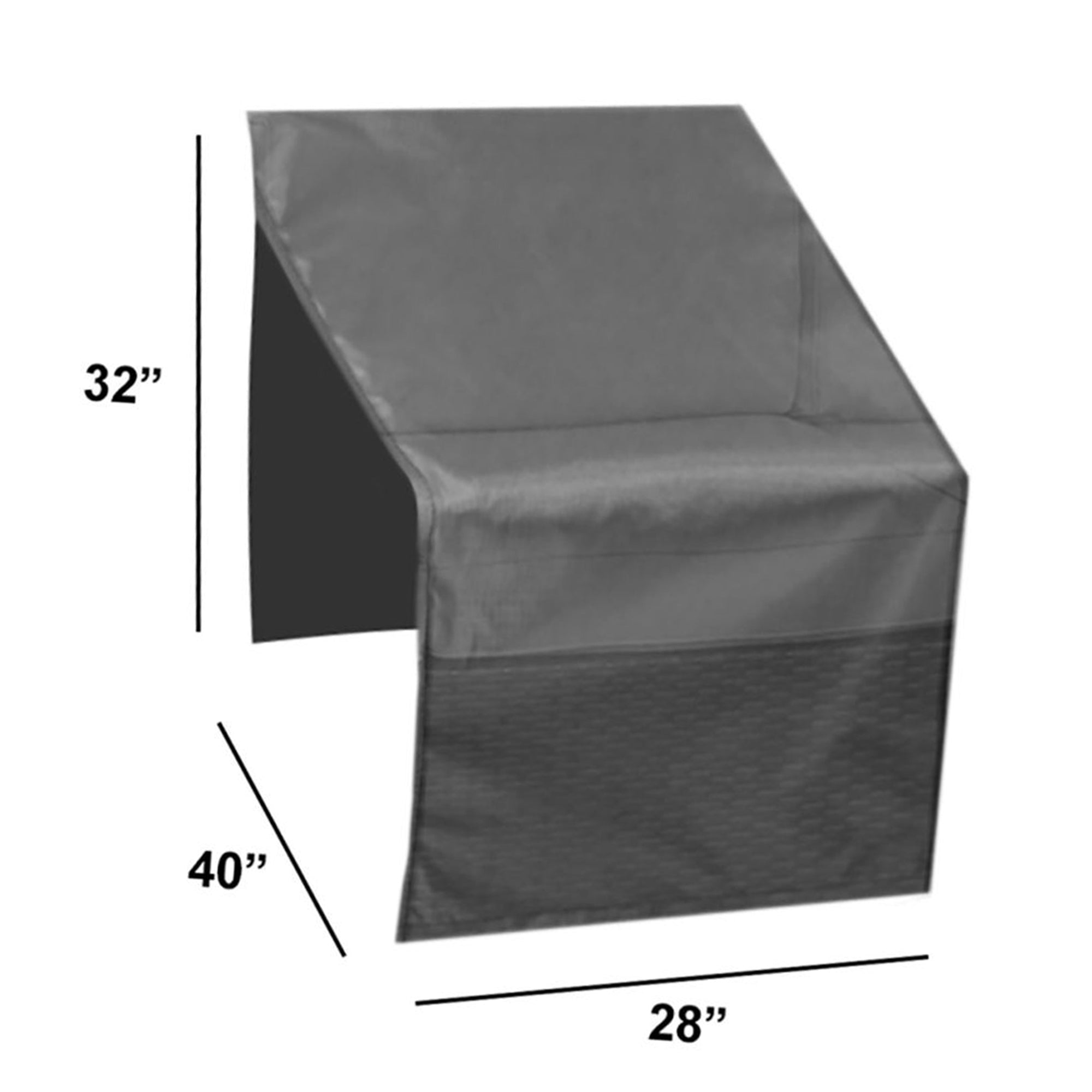 Modular Cover Armless - 28"Wx40"Dx32"H - Mercury by Shield Outdoor Covers - product image 2 for Resin Society