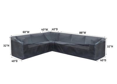 Modular Cover Straight Corner - 40"Wx40"Dx32"H - Mercury by Shield Outdoor Covers - product image 3 for Resin Society