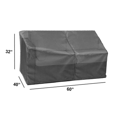 Modular Cover Loveseat Left End - 60"Wx40"Dx18"H - Mercury by Shield Outdoor Covers - product image 2 for Resin Society