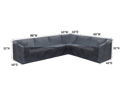 Modular Cover Sofa Right End - 88"Wx40"Dx18"H - Mercury by Shield Outdoor Covers - product image 4 for Resin Society