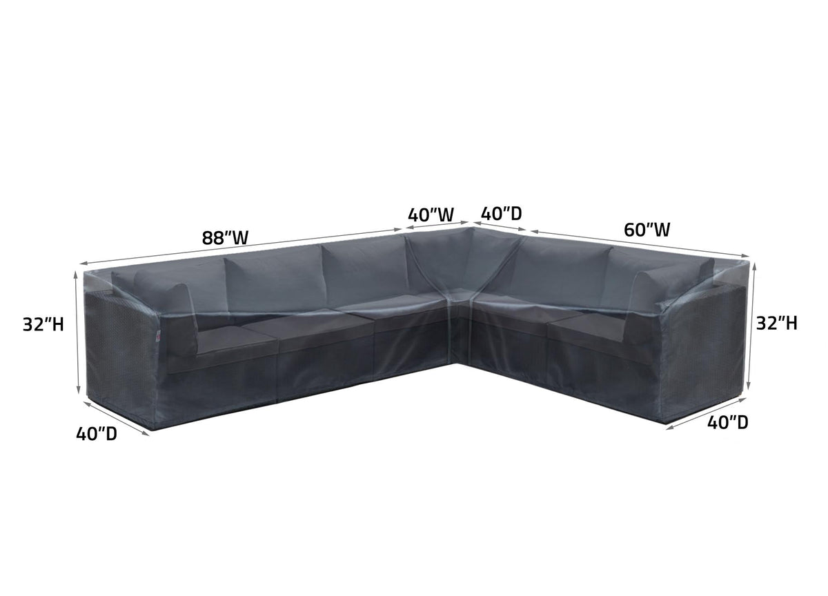Modular Cover Sofa Left End - 88"Wx40"Dx18"H - Mercury by Shield Outdoor Covers - product image 4 for Resin Society