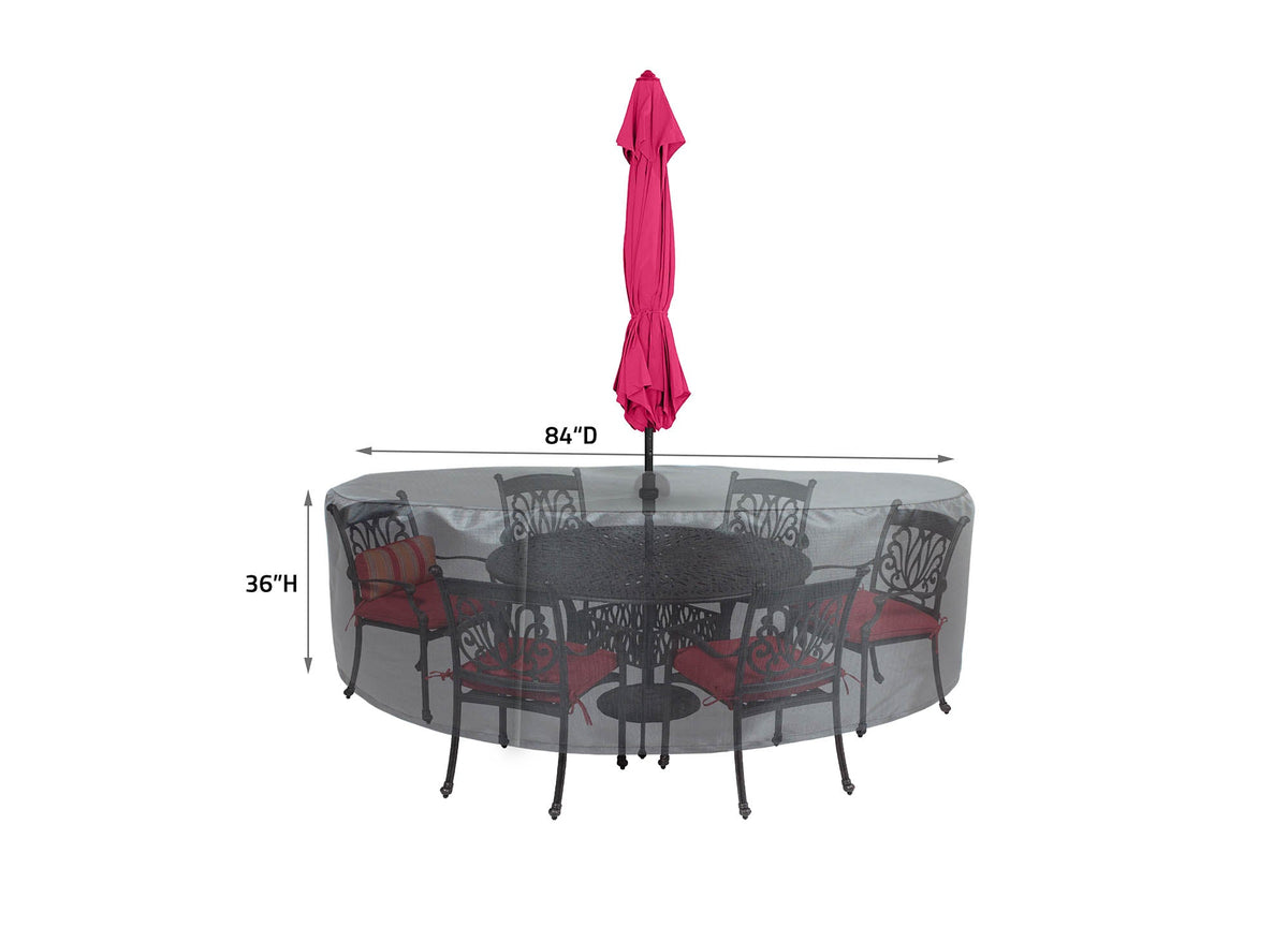 Round/Square Table Chair Cover 48" Velcro - DIA84'"x36'" - Mercury by Shield Outdoor Covers - product image 2 for Resin Society