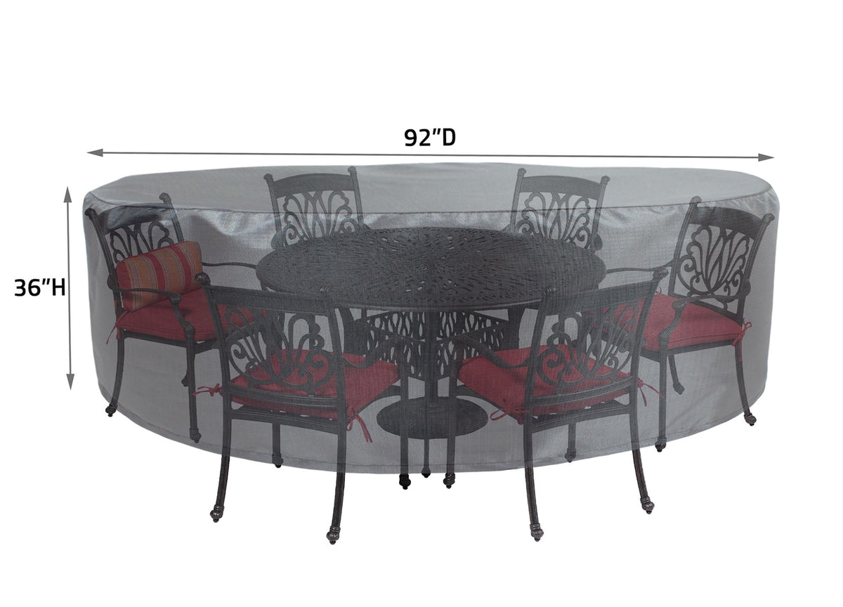 Round/Square Table Chair Cover 54" - DIA92'"x36'" - Mercury by Shield Outdoor Covers - product image 2 for Resin Society