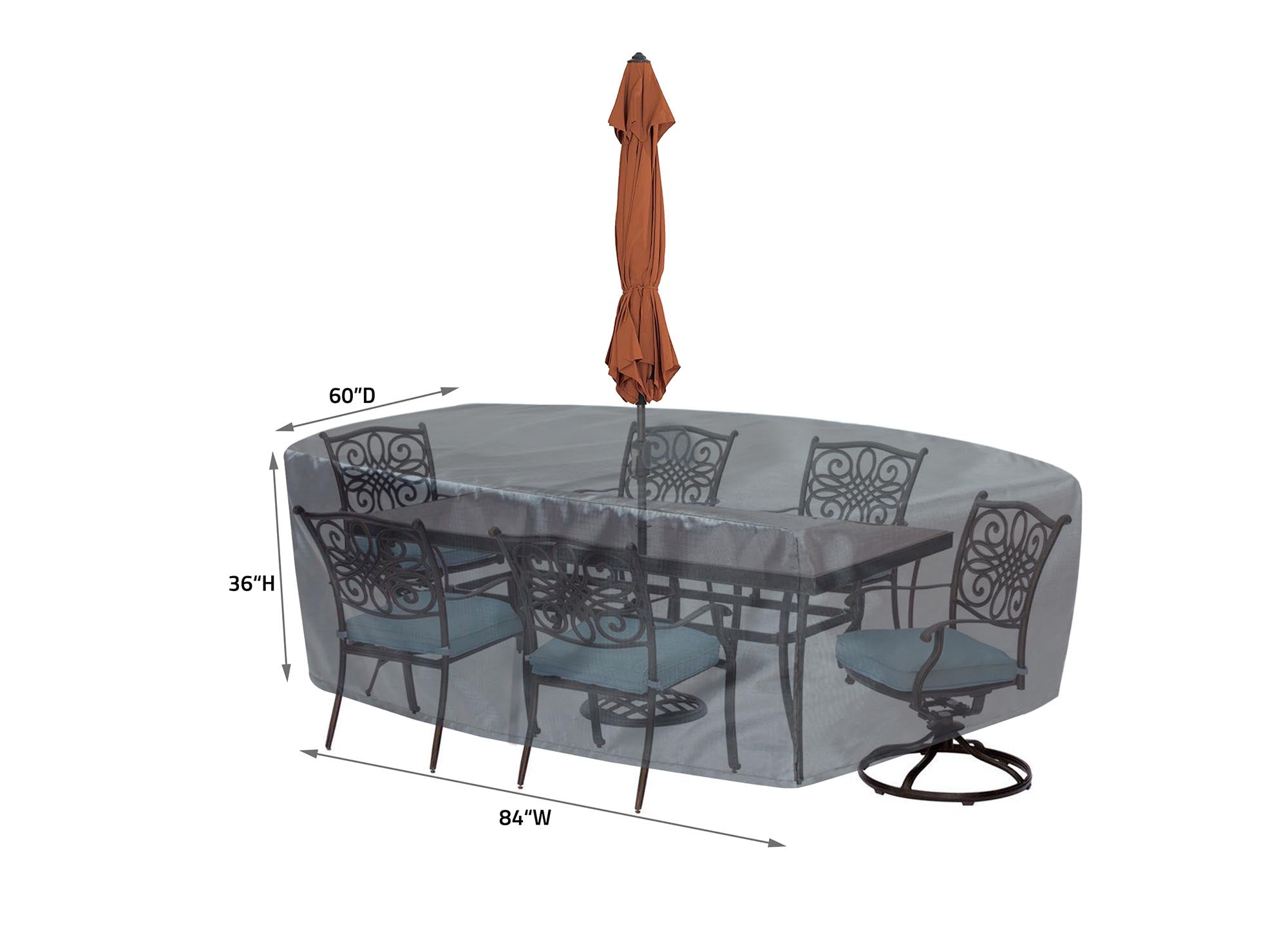Shield Mercury Cover for 587 Fits Small Oval/RectangleTable & Chairs by Shield Outdoor Covers - product image 2 for Resin Society