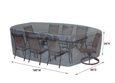 Oval/Rectangle Table Chair Cover 2X-Large - 96''Wx180''Dx36''H - Mercury by Shield Outdoor Covers - product image 2 for Resin Society