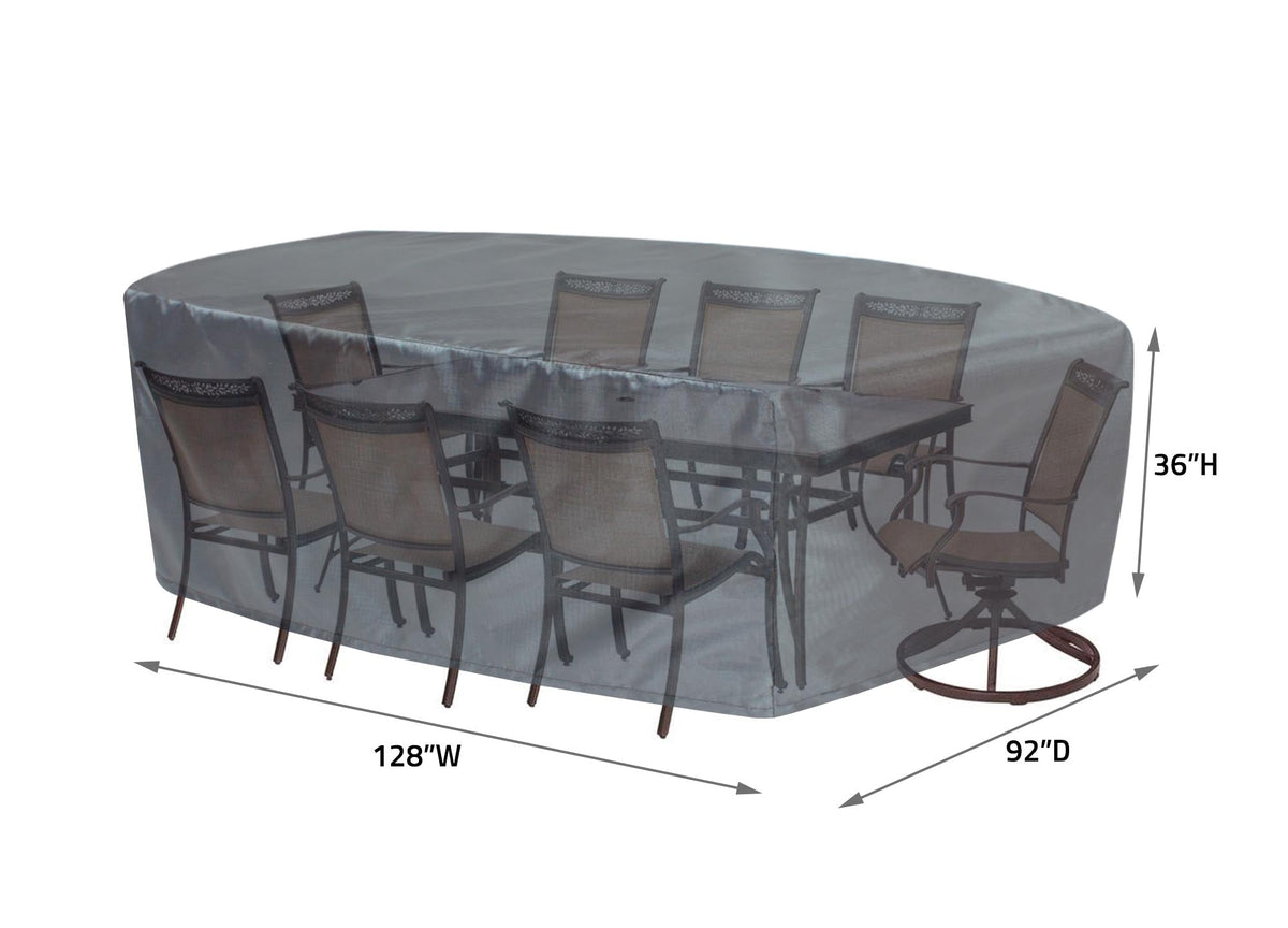 Oval/Rectangle Table Chair Cover X-Large - 92"Wx128"Dx36"H - Mercury by Shield Outdoor Covers - product image 2 for Resin Society