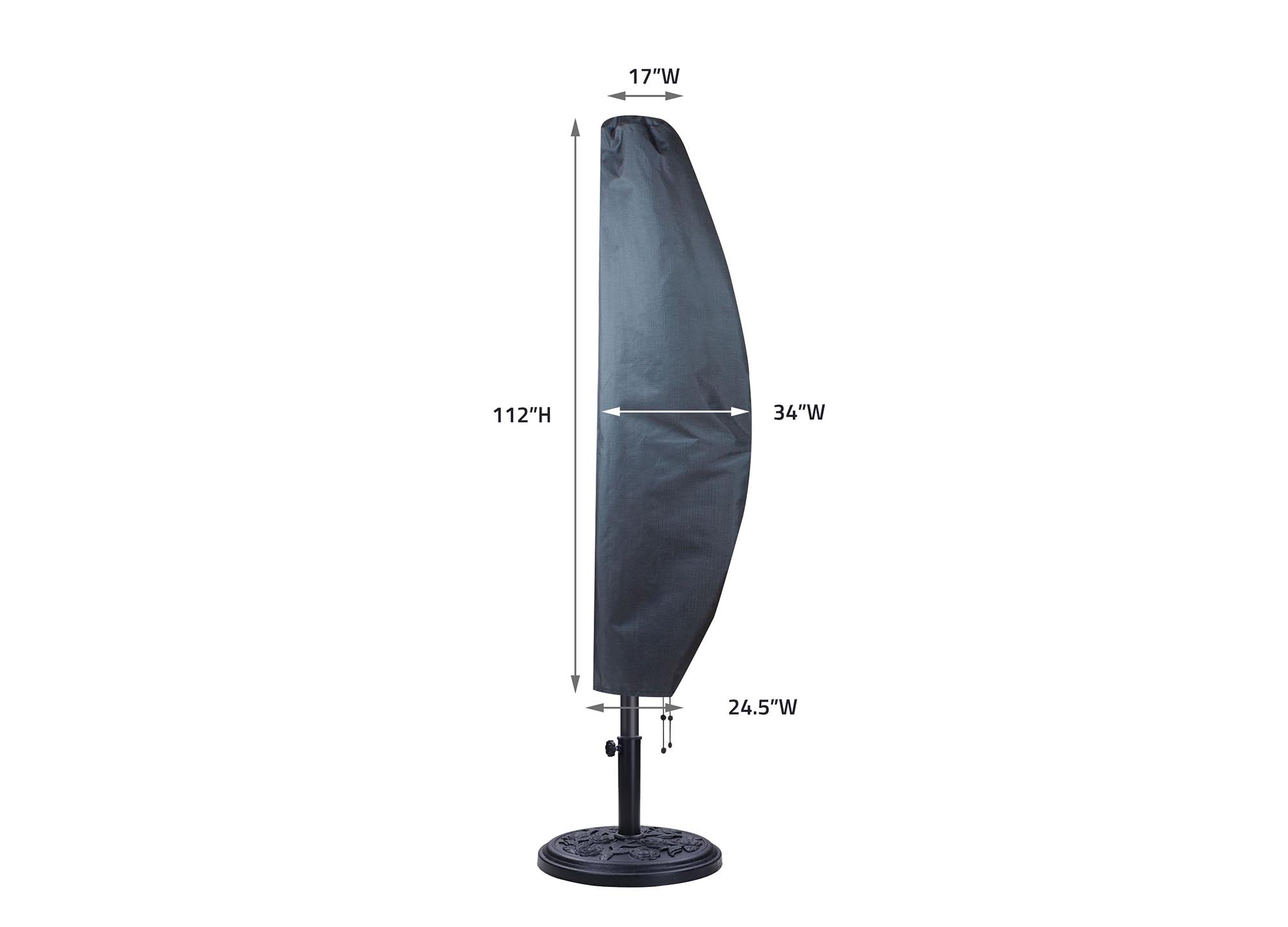 Umbrella Cover AG28 Market - 21.65''/23.62''Wx112''H - Mercury by Shield Outdoor Covers - product image 2 for Resin Society