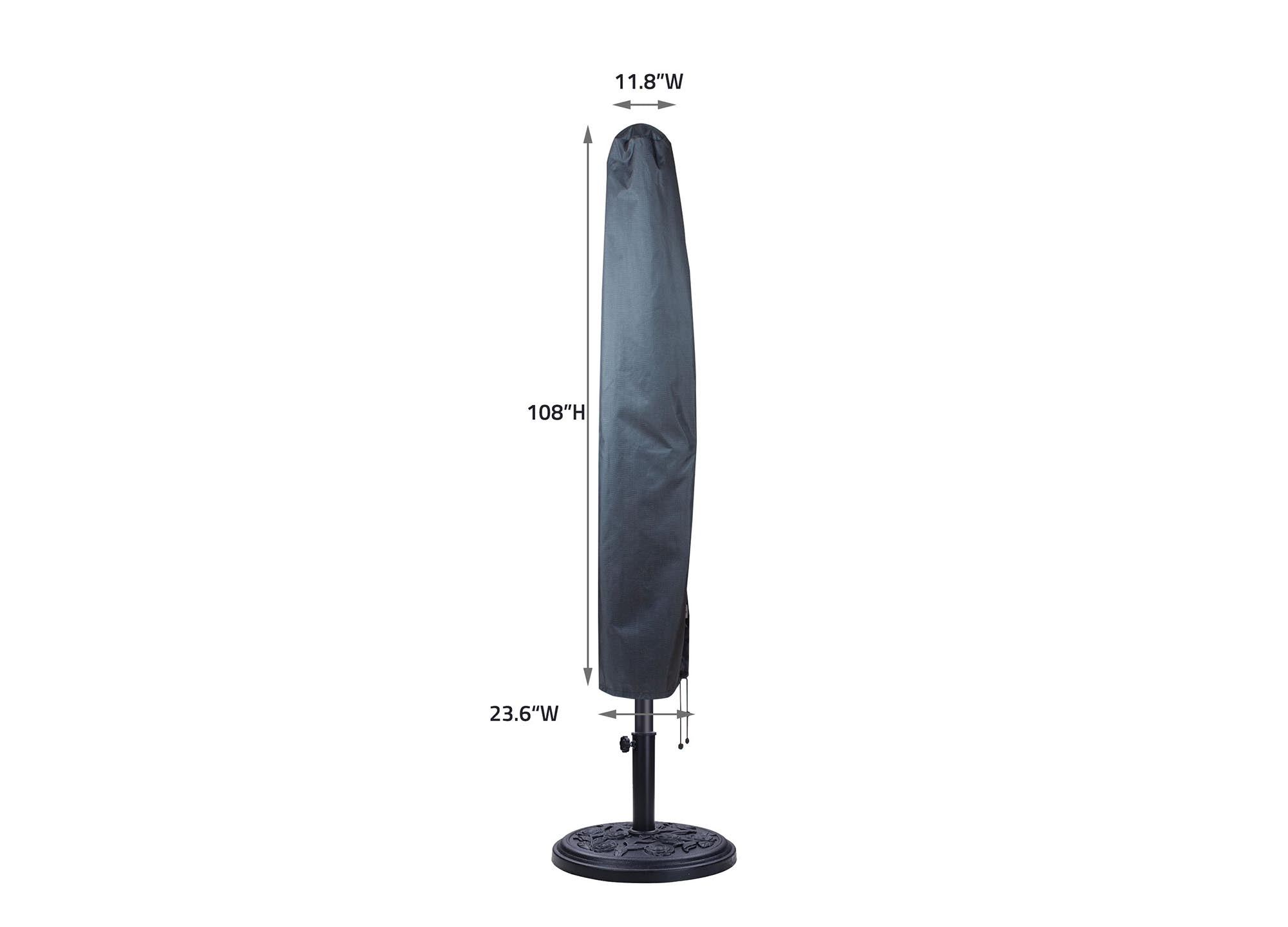 Umbrella Cover Rectangle - 21.65''/23.62''Wx110''H - Mercury by Shield Outdoor Covers - product image 2 for Resin Society