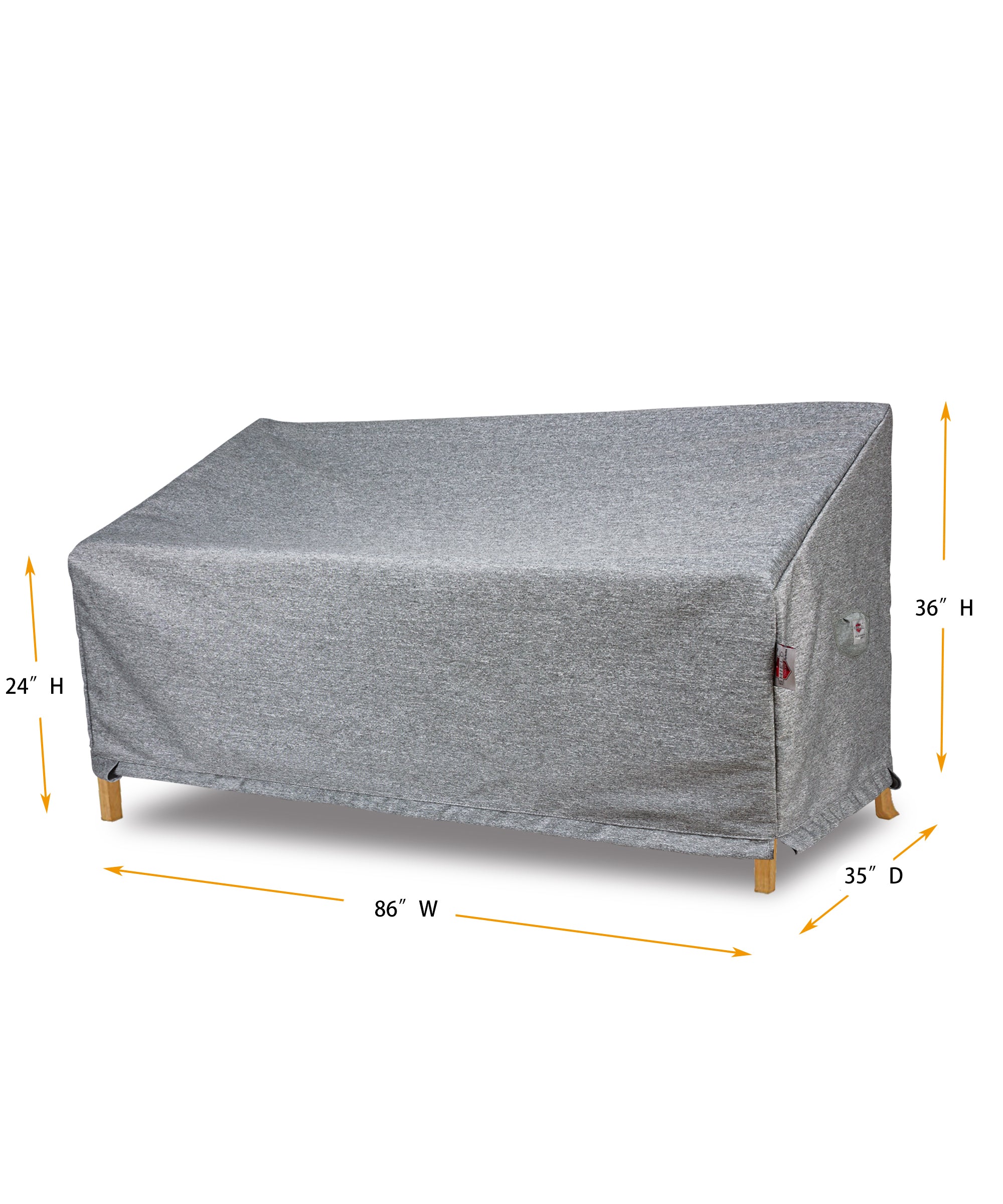 Sofa Cover Medium - 86"W x 35"D x 24''/36"H Platinum by Shield Outdoor Covers - product image 2 for Resin Society