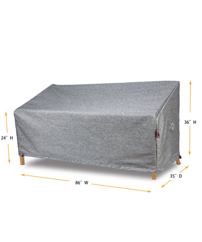 Sofa Cover Medium - 86"W x 35"D x 24''/36"H Platinum by Shield Outdoor Covers - product image 2 for Resin Society