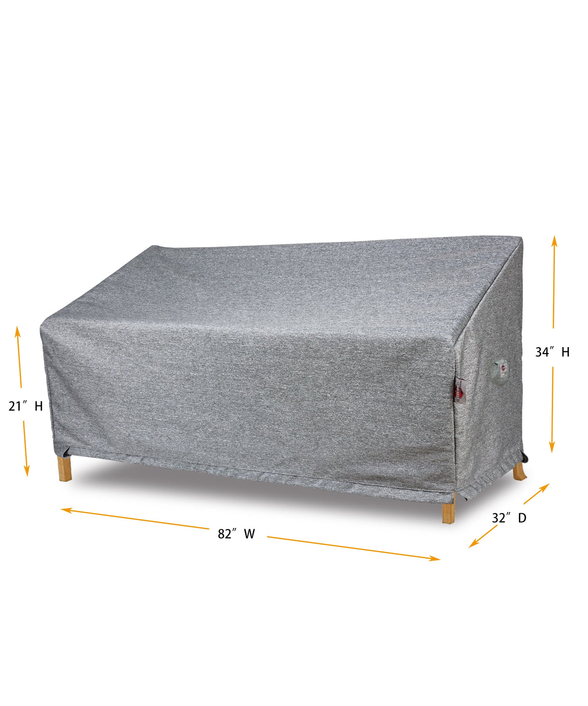Sofa Cover Small - 82"W x 32"D x 21''/34"H Platinum by Shield Outdoor Covers - product image 2 for Resin Society