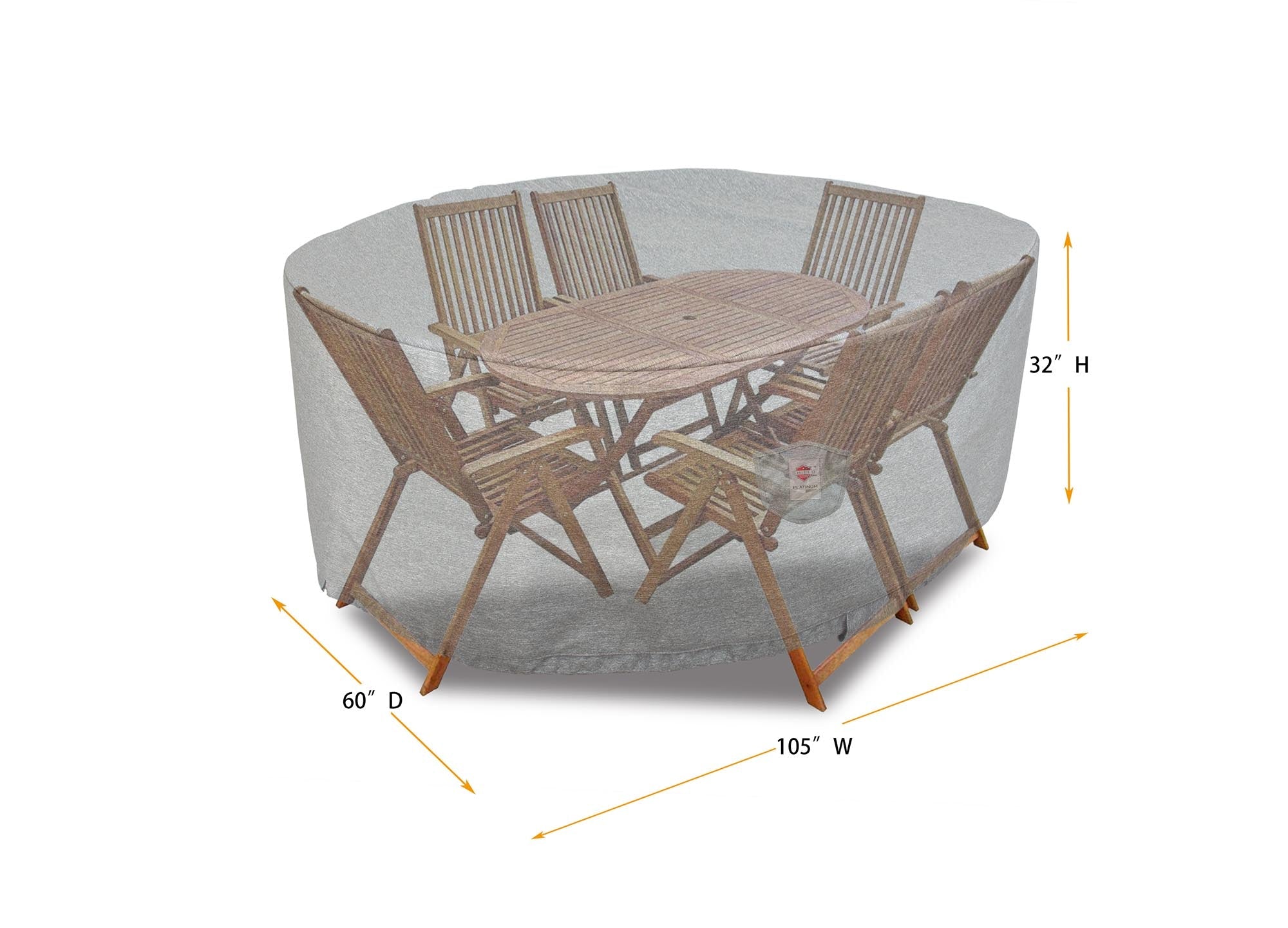 Premium Heavy-Duty Oval Dining Set Cover by Shield Outdoor Covers - product image 2 for Resin Society