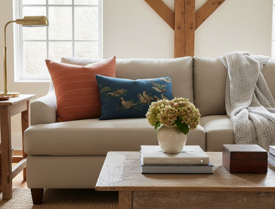 Pointers Covey Pillow Cover in Indigo Blue, Schumacher Textiles