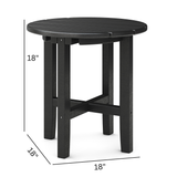 SoPoly 18 inch Classic Round Side Table in Black color