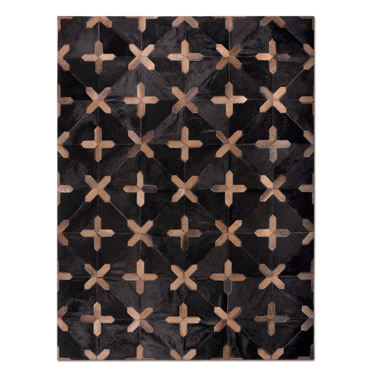 Crosses – Geometric Luxury Leather Rug by Homelosophy