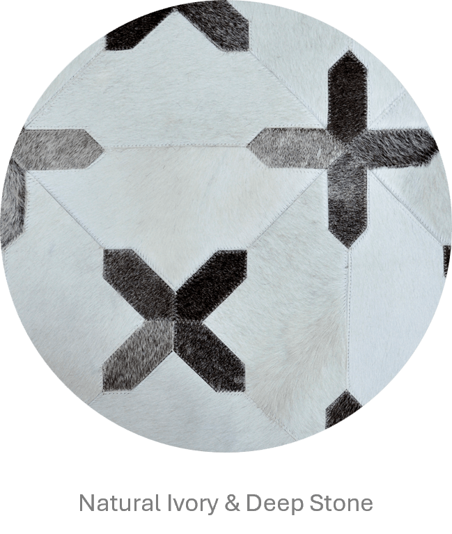 Crosses – Geometric Luxury Leather Rug by Homelosophy