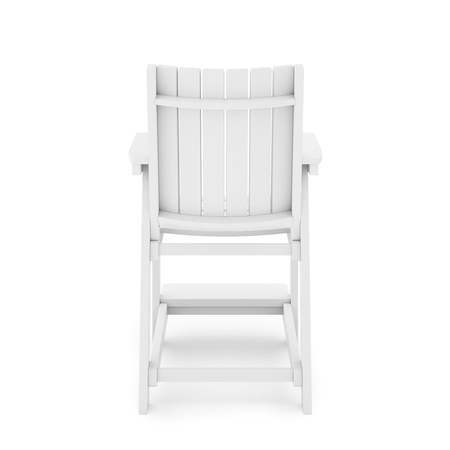 SoPoly Callaway Counter-Height Outdoor Dining Chair in Black, side and front views