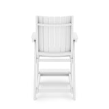 SoPoly Callaway Counter-Height Outdoor Dining Chair in Black, side and front views