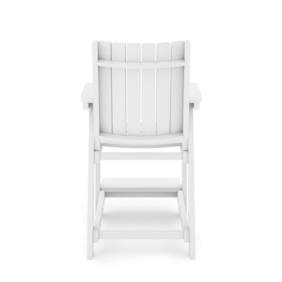 SoPoly Callaway Counter-Height Outdoor Dining Chair in Black, side and front views