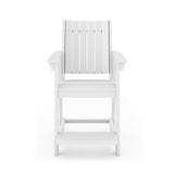SoPoly Callaway Counter-Height Outdoor Dining Chair in Black, side and front views