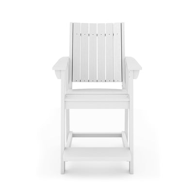 SoPoly Callaway Counter-Height Outdoor Dining Chair in Black, side and front views