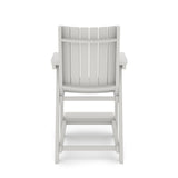SoPoly Callaway Counter-Height Outdoor Dining Chair in Black, side and front views