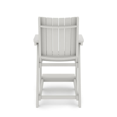SoPoly Callaway Counter-Height Outdoor Dining Chair in Black, side and front views