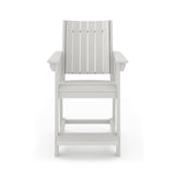 SoPoly Callaway Counter-Height Outdoor Dining Chair in Black, side and front views