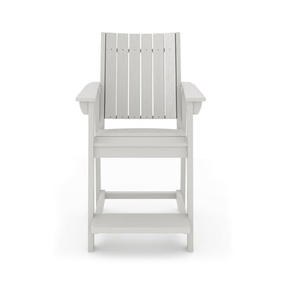 SoPoly Callaway Counter-Height Outdoor Dining Chair in Black, side and front views