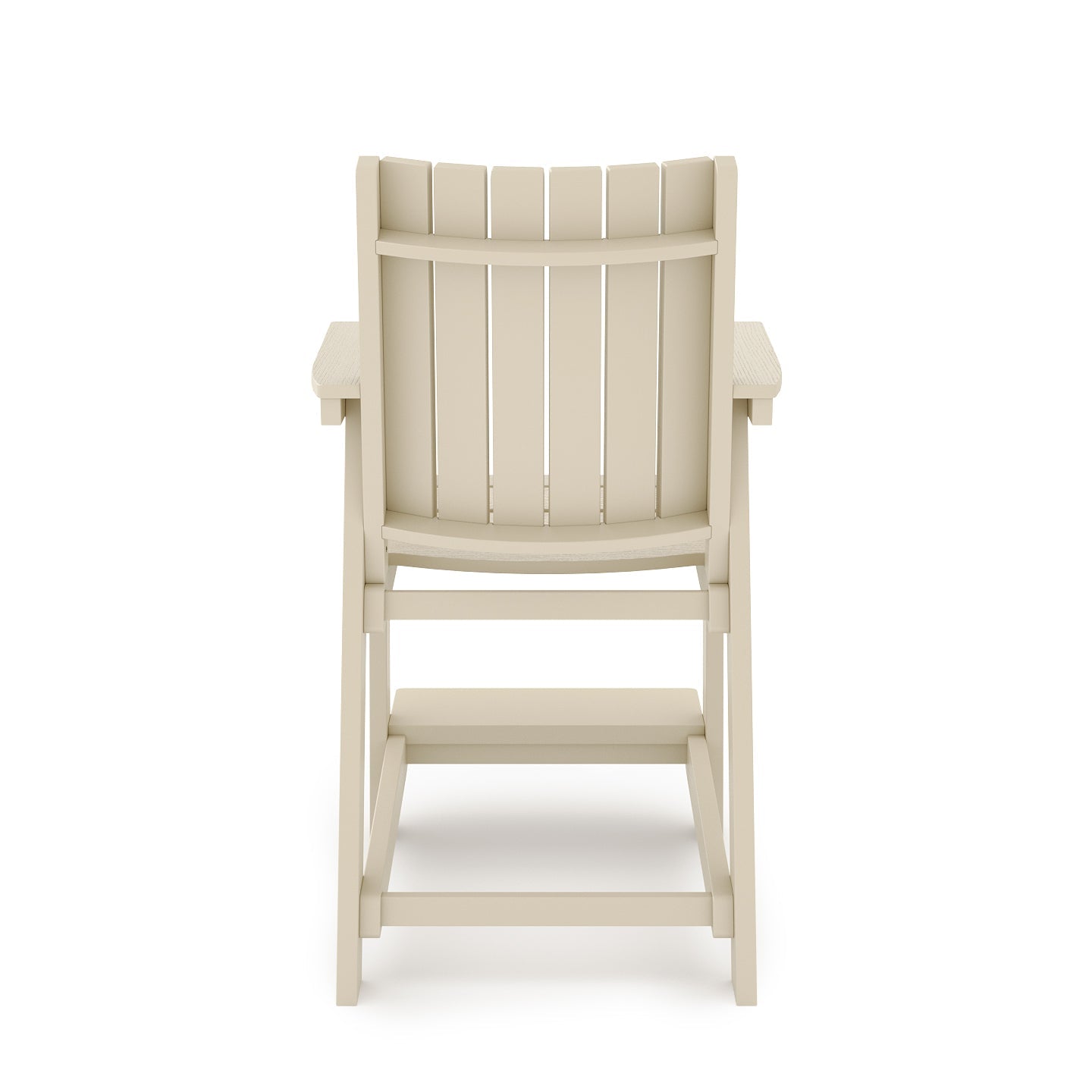 SoPoly Callaway Counter-Height Outdoor Dining Chair in Black, side and front views