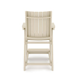 SoPoly Callaway Counter-Height Outdoor Dining Chair in Black, side and front views